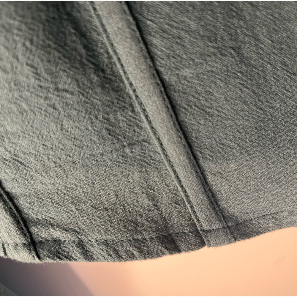 Kirious Long Sleeve 100% Textured Washed Cotton Crop Top - Teal - Picture 8 of 10